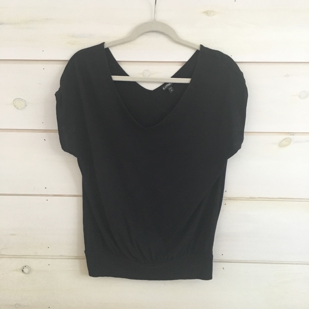 3 for $15 / EXPRESS drop-shoulder black top